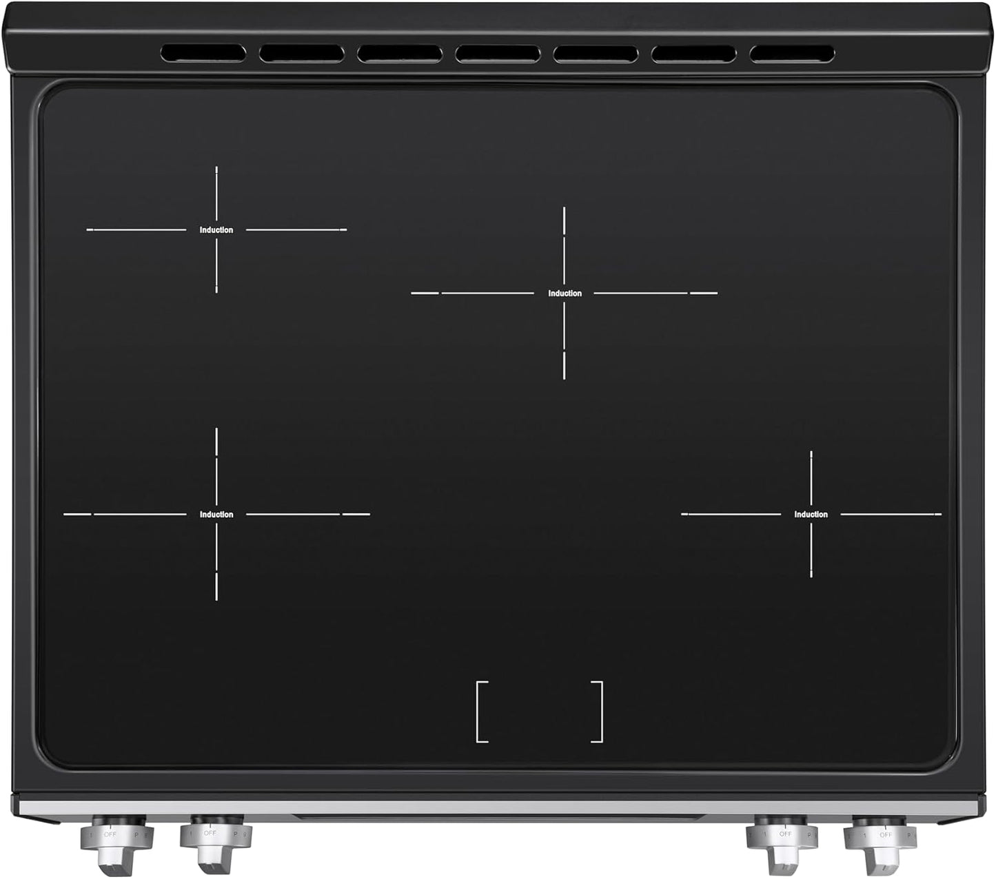 22-96853 5.6 Cu. Ft. Front-Control 4 Induction Element Electric Range Stove with Dual Ring Elements, Self-Clean Oven, Precision Set Controls