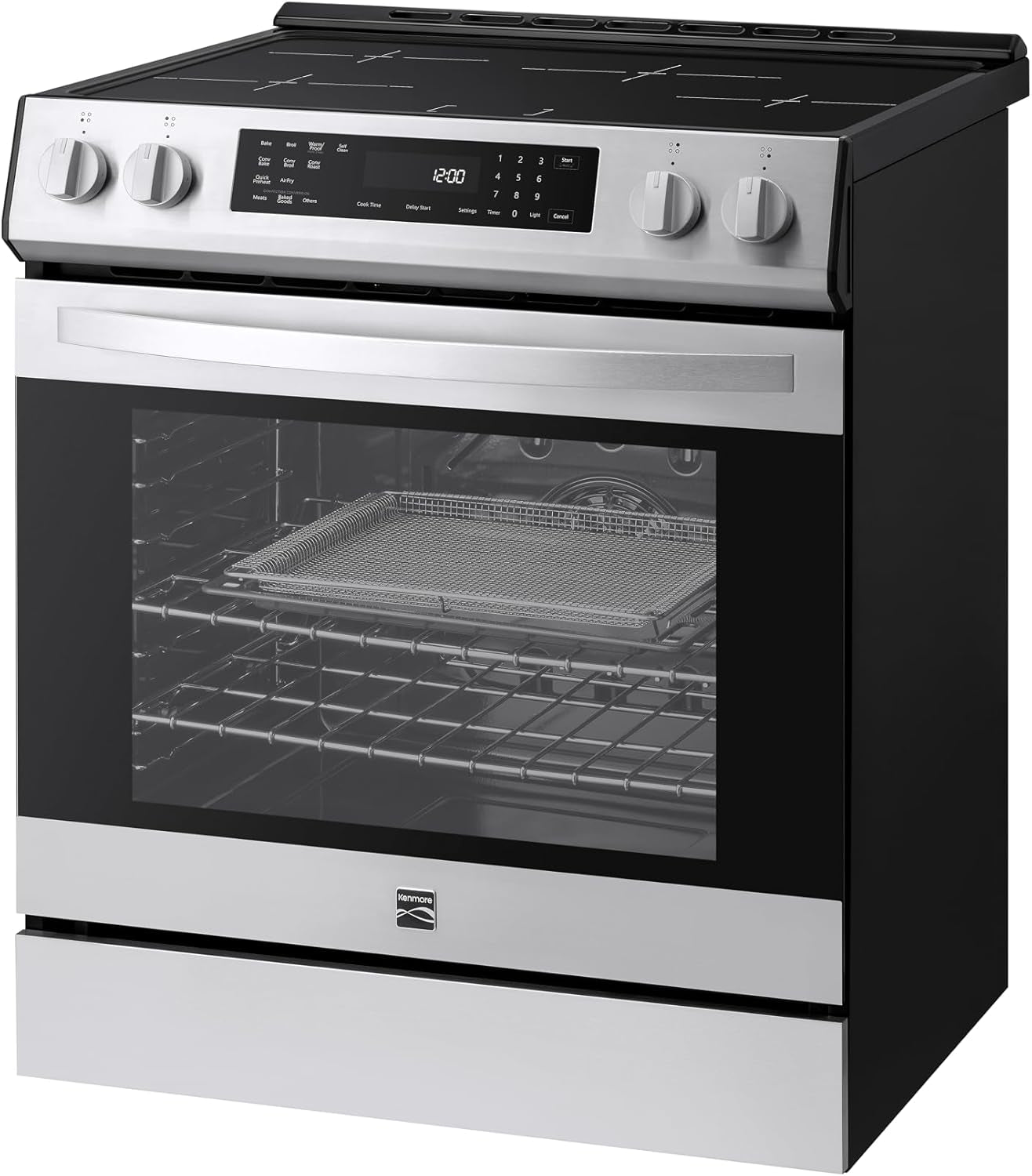 22-96853 5.6 Cu. Ft. Front-Control 4 Induction Element Electric Range Stove with Dual Ring Elements, Self-Clean Oven, Precision Set Controls
