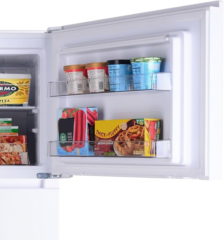 30 In. 18.2 Cu. Ft. Capacity Refrigerator/Freezer with Adjustable Glass Shelving, Humidity Control Crispers, Gallon Door Bins, ENERGY STAR Certified, White