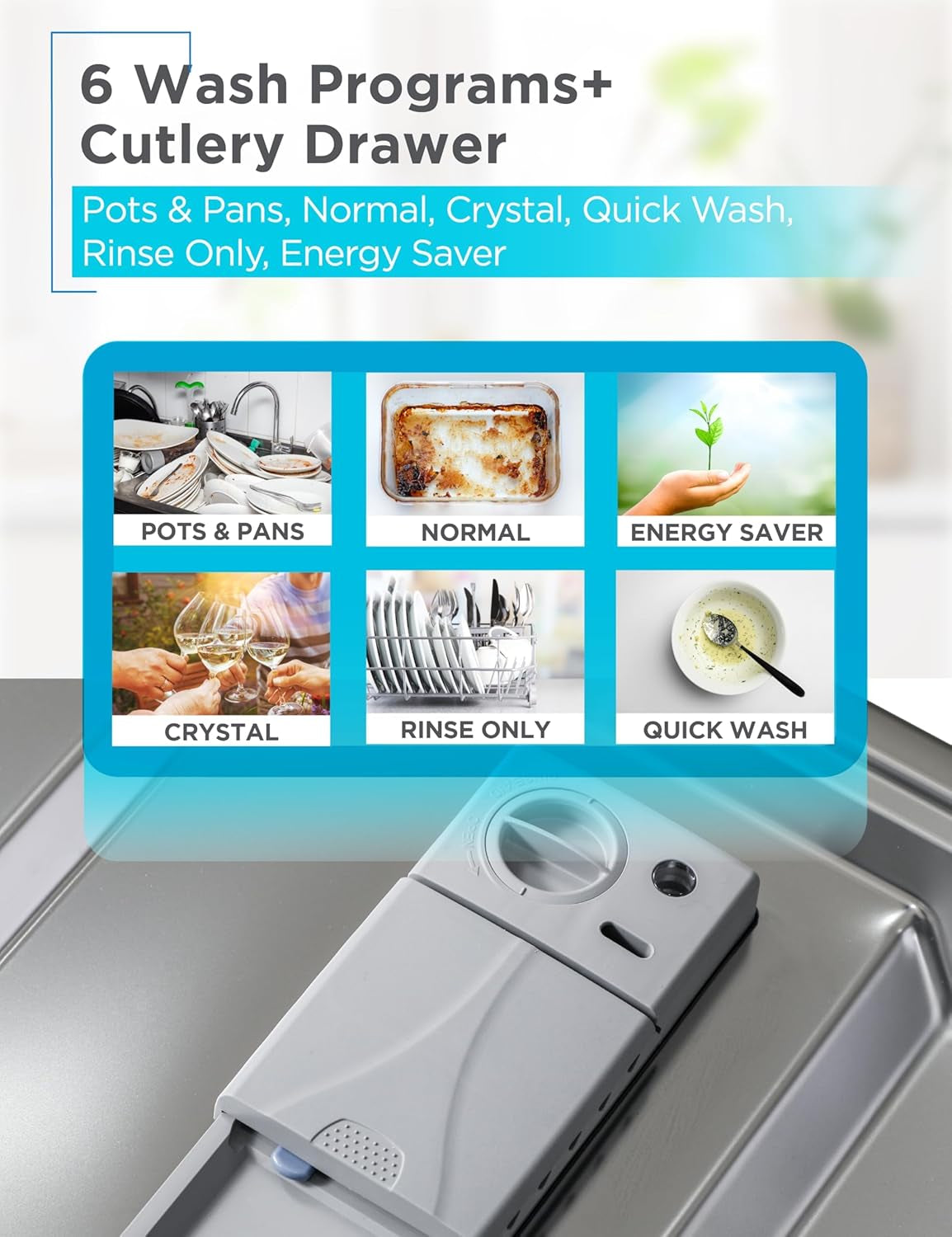 24" Designer Series Built-In Dishwasher, 14-Place Setting Capacity with Stainless Steel Tub, Dish Washer with 6 Wash Programs, Low Noise, ENERGY STAR Certified, BDW500MHS