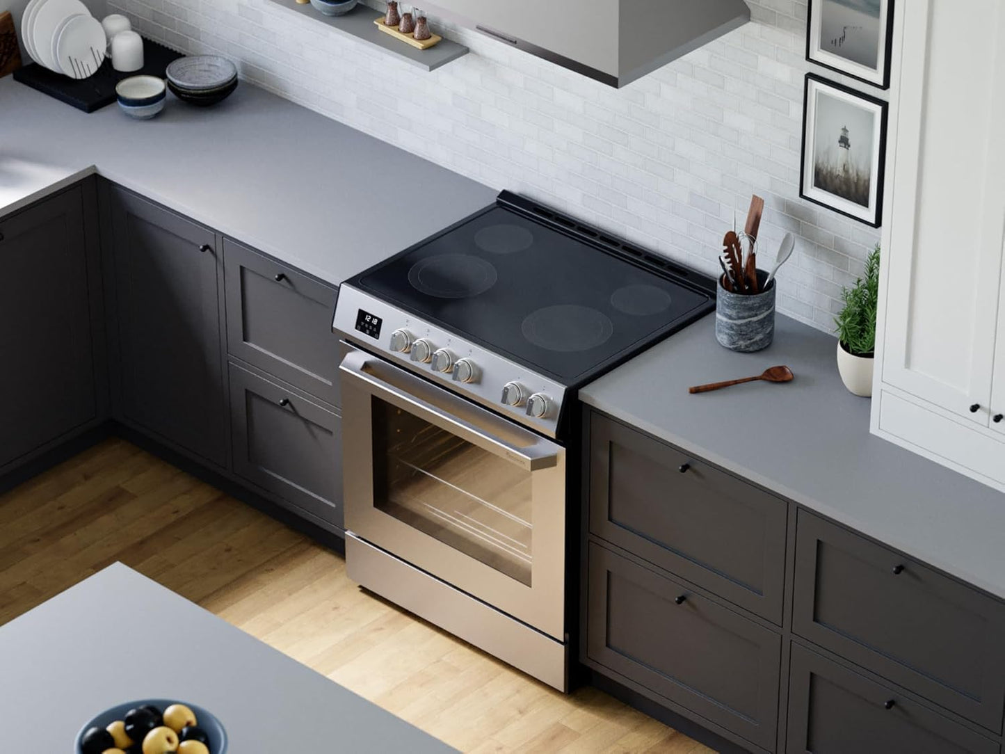 RRE303TS Electric Range Oven with Timer and Airfry Infrared Stove Burners, True Convection, Easy Reach Racks, 30", Stainless Steel
