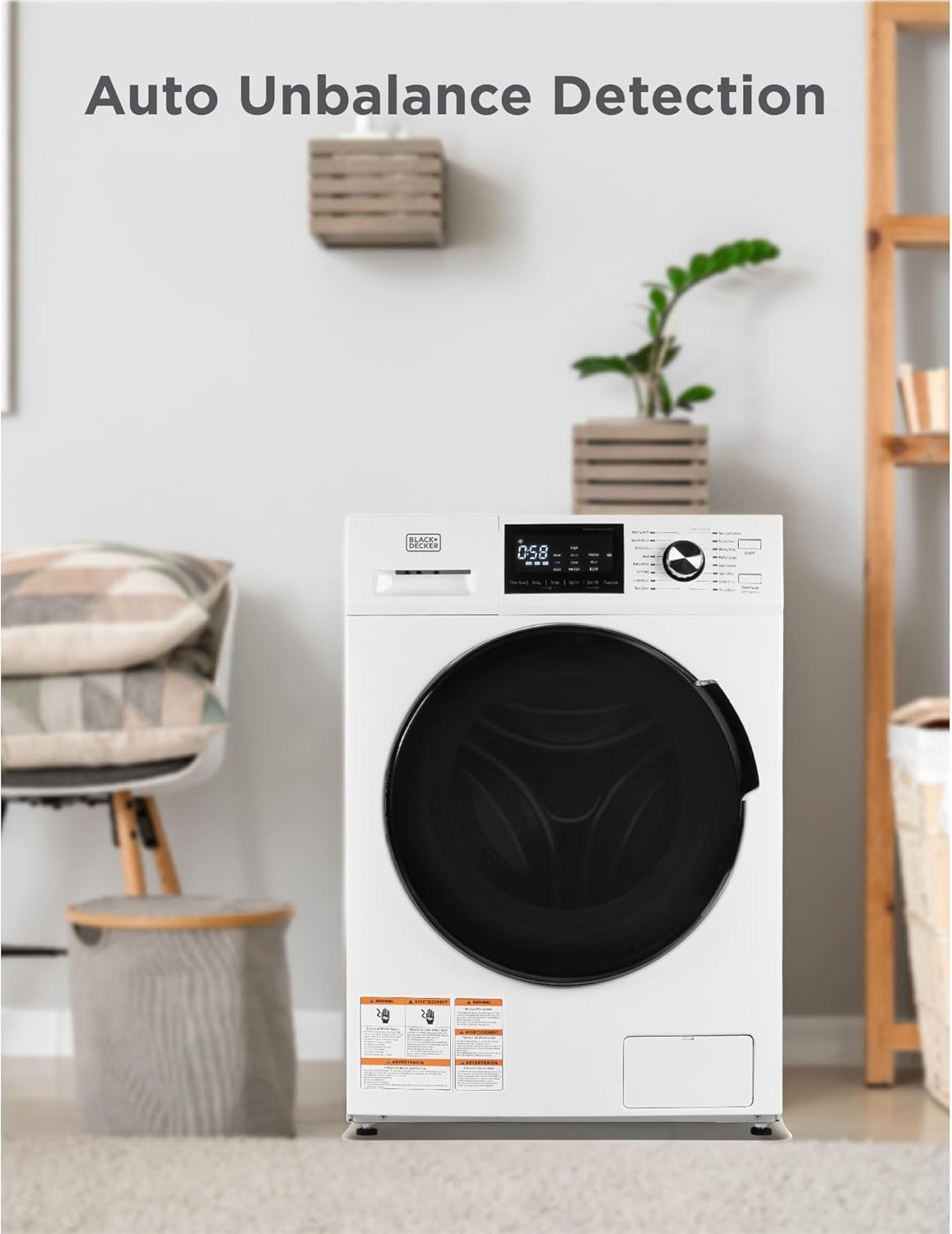 Front Load Washer, 2.7 Cu. Ft. Compact Washing Machine with LED Display & 16 Cycles