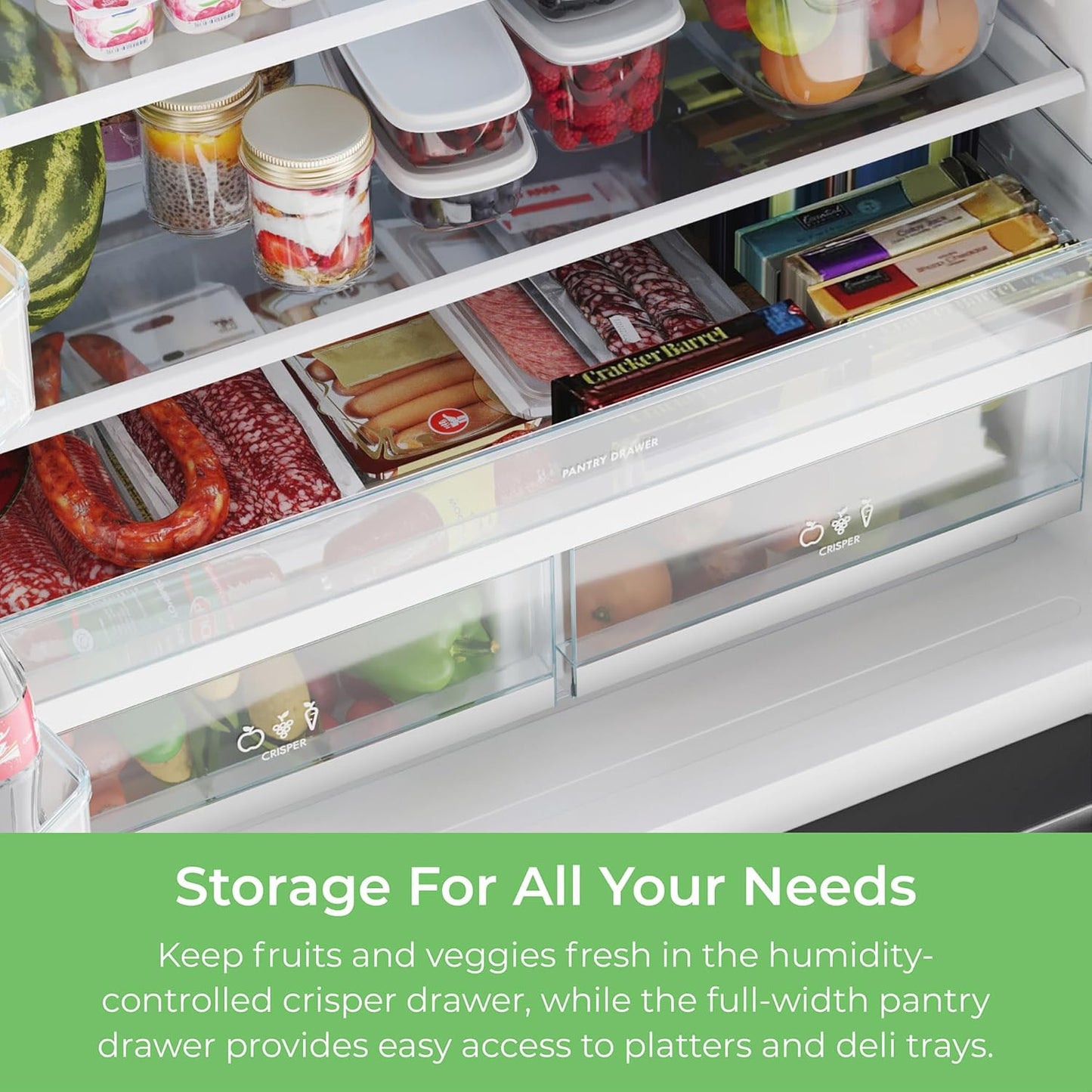 46-75515 Counter-Depth French Door Refrigerator/Freezer with Fingerprint-Resistant Stainless Steel, Ice Maker, Quiet and Energy Efficient Inverter Compressor, 36 Inch