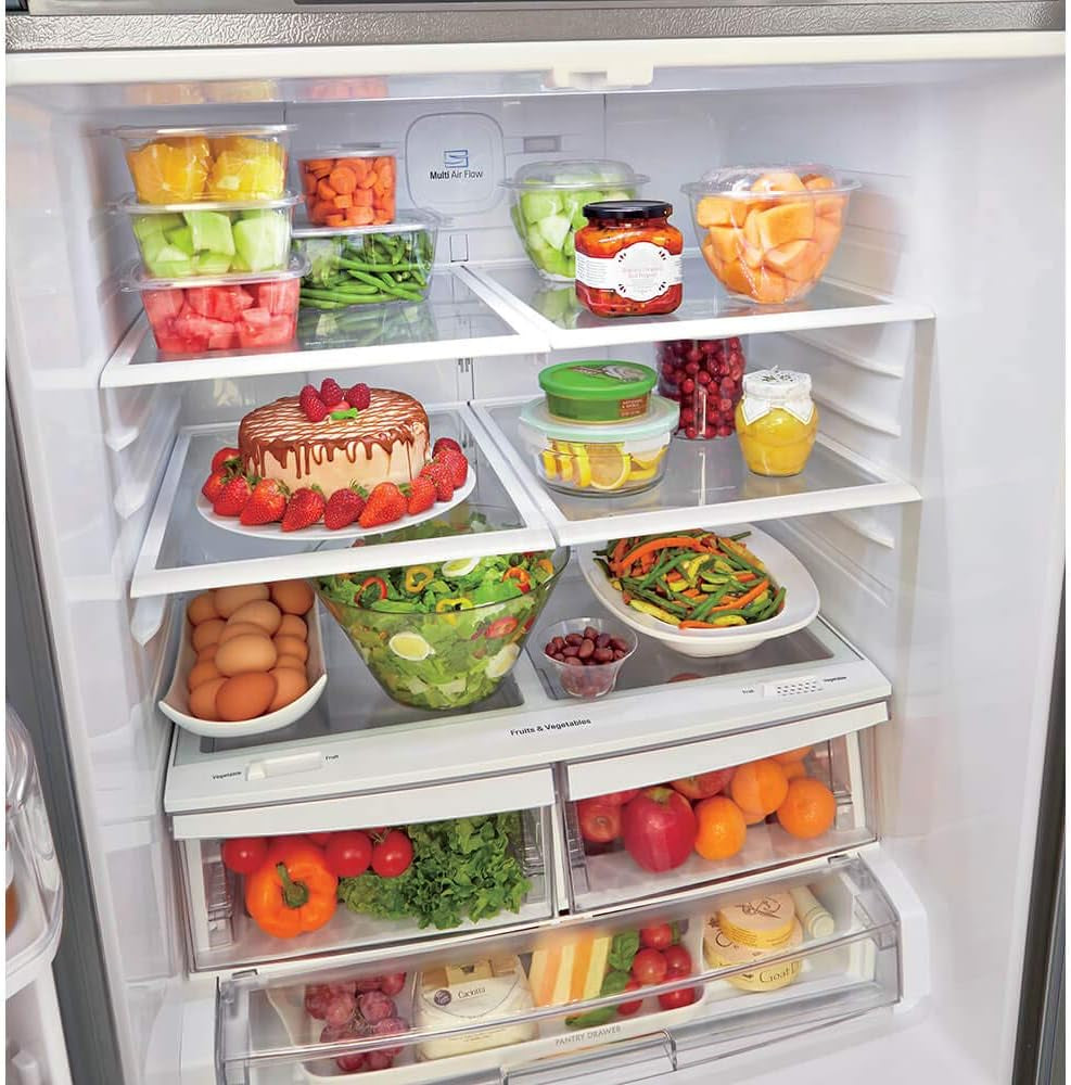 LFDS22520S French Door Bottom Freezer Refrigerator with Water Dispenser - 29.8 in Width, 35.5 in Depth, 68.5 in Height, 21.8 Cu. Ft, Stainless Steel