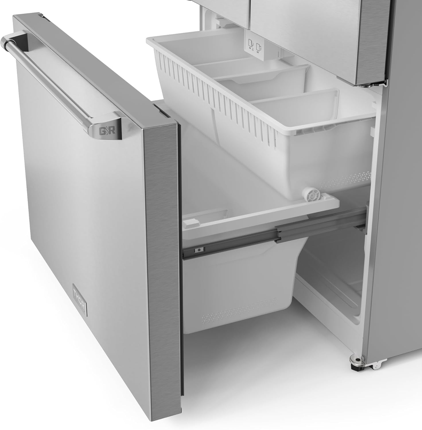 Gordon Ramsay 36 Inch 20.3 Cu Ft French Door Counter Depth Refrigerator with Ice Maker in Stainless Steel