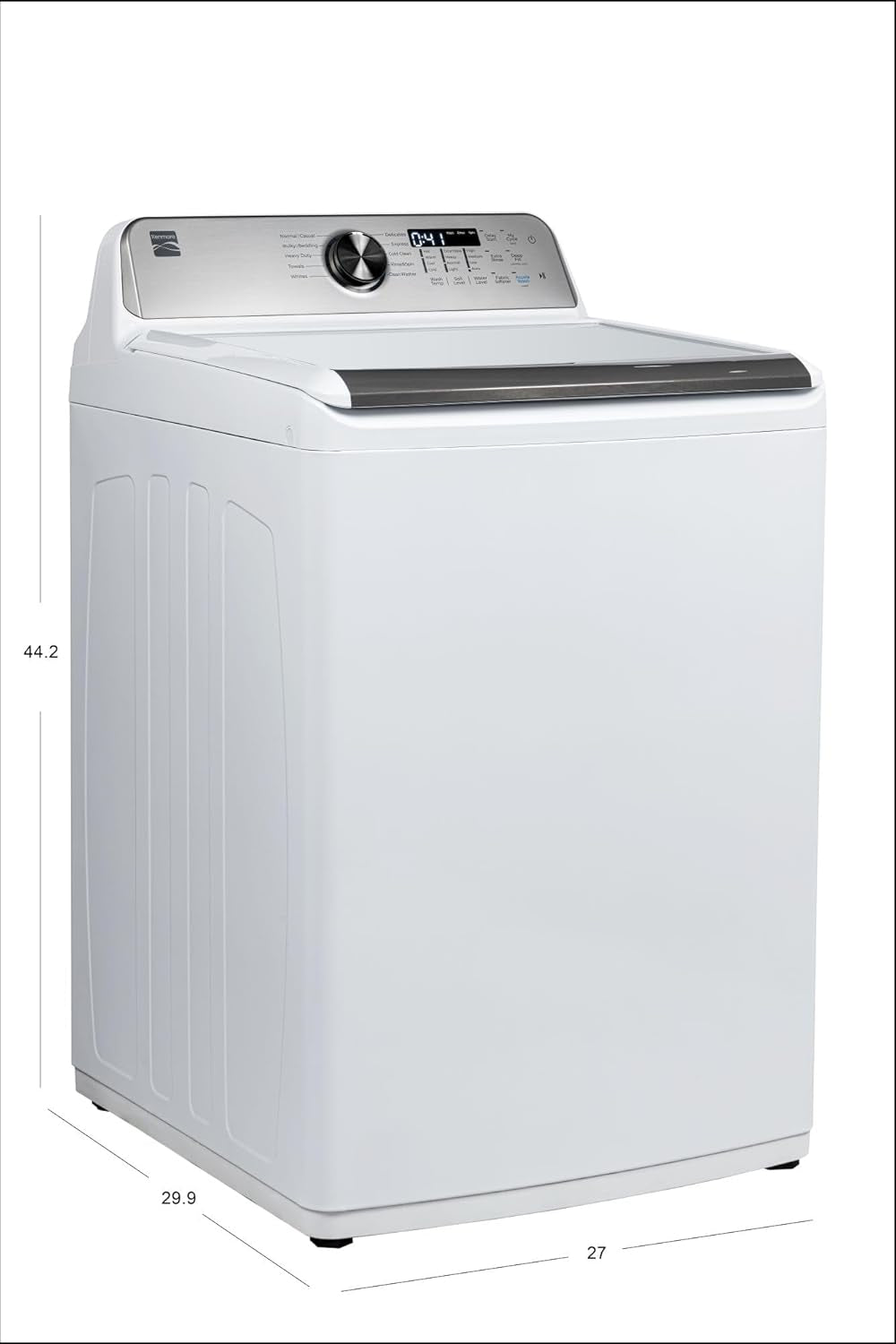 4.4 Cu. Ft. Top Load Washer with Triple Action Agitator for Tough Dirt & Stains-Reduce Laundry Time with Accela and Express Wash-Led, White