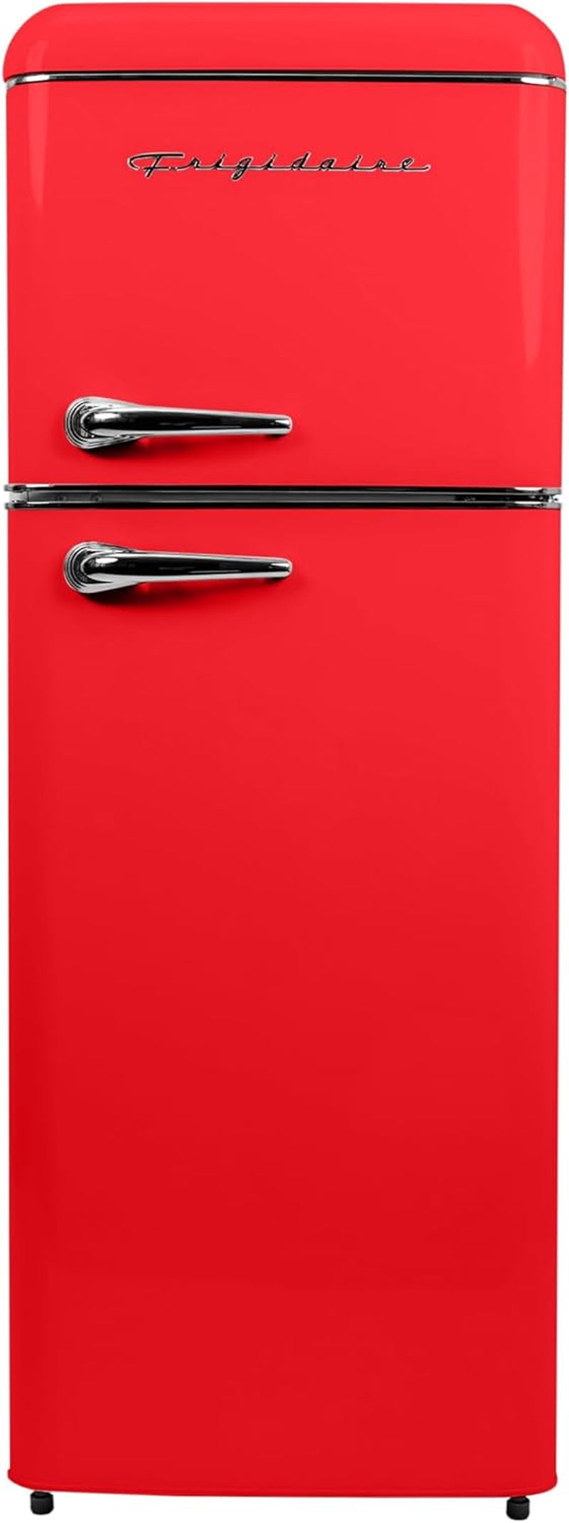 EFR756, 2 Door Apartment Size RETRO Refrigerator with Top Freezer, Chrome Handles, 7.5 Cu Ft