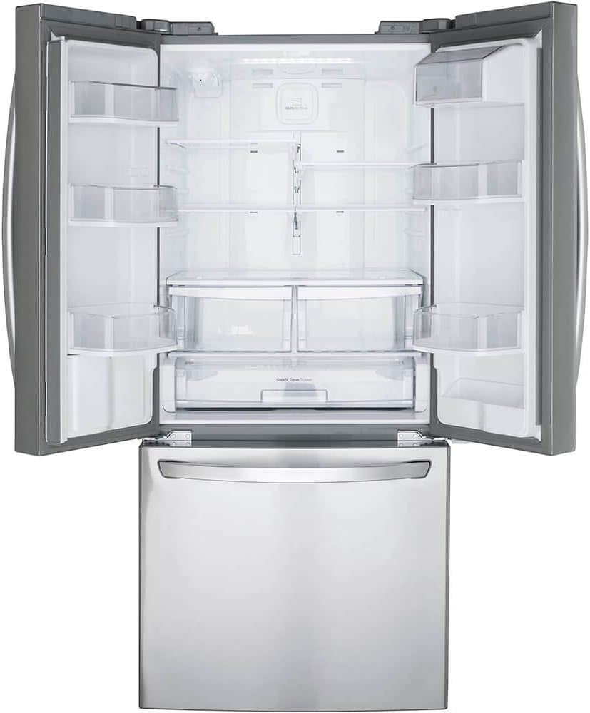 LFDS22520S French Door Bottom Freezer Refrigerator with Water Dispenser - 29.8 in Width, 35.5 in Depth, 68.5 in Height, 21.8 Cu. Ft, Stainless Steel