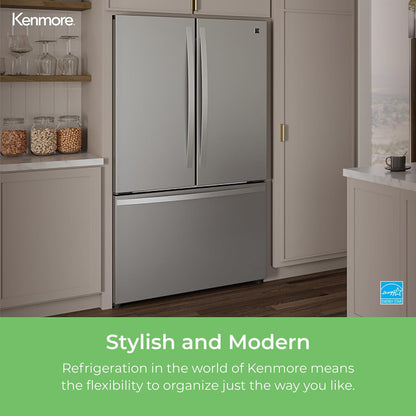 46-75515 Counter-Depth French Door Refrigerator/Freezer with Fingerprint-Resistant Stainless Steel, Ice Maker, Quiet and Energy Efficient Inverter Compressor, 36 Inch