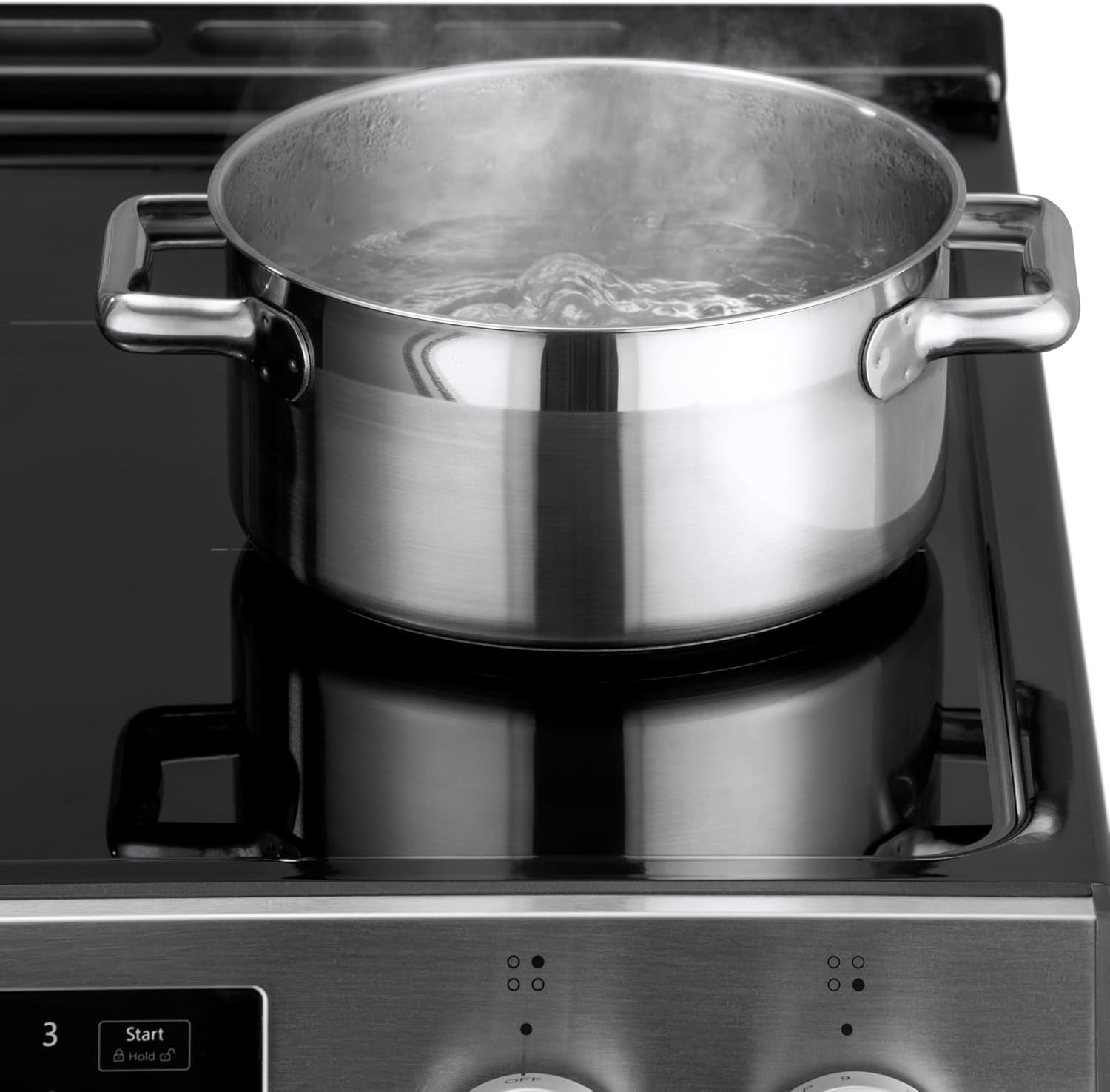 22-96853 5.6 Cu. Ft. Front-Control 4 Induction Element Electric Range Stove with Dual Ring Elements, Self-Clean Oven, Precision Set Controls