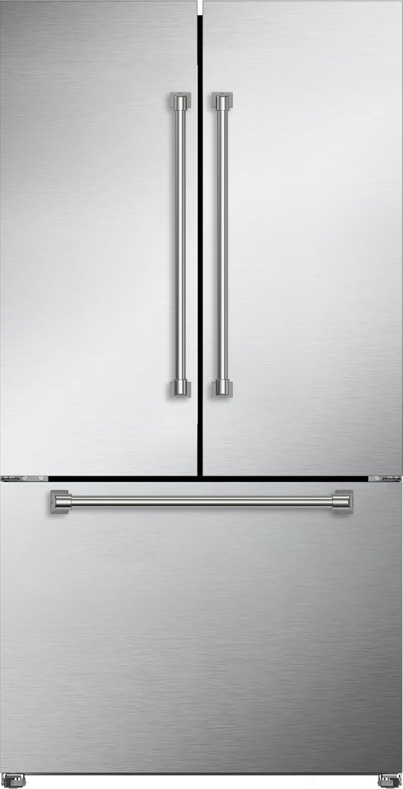 Gordon Ramsay 36 Inch 20.3 Cu Ft French Door Counter Depth Refrigerator with Ice Maker in Stainless Steel