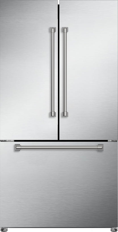Gordon Ramsay 36 Inch 20.3 Cu Ft French Door Counter Depth Refrigerator with Ice Maker in Stainless Steel