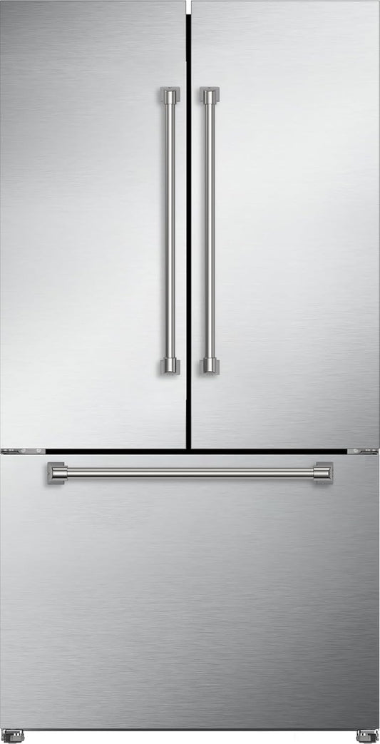 Gordon Ramsay 36 Inch 20.3 Cu Ft French Door Counter Depth Refrigerator with Ice Maker in Stainless Steel