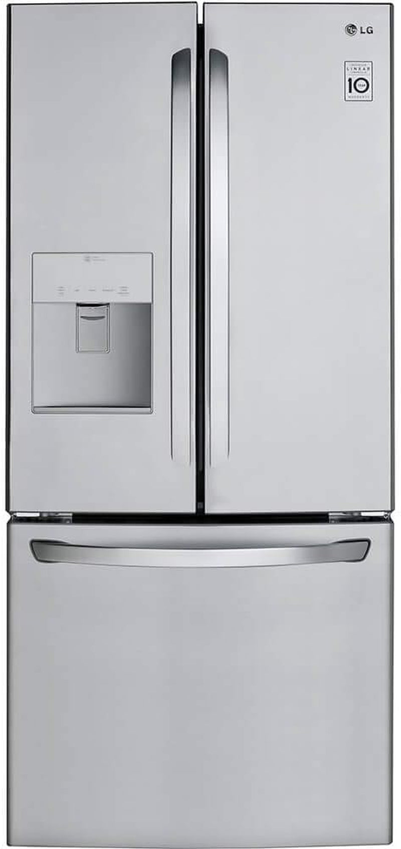 LFDS22520S French Door Bottom Freezer Refrigerator with Water Dispenser - 29.8 in Width, 35.5 in Depth, 68.5 in Height, 21.8 Cu. Ft, Stainless Steel