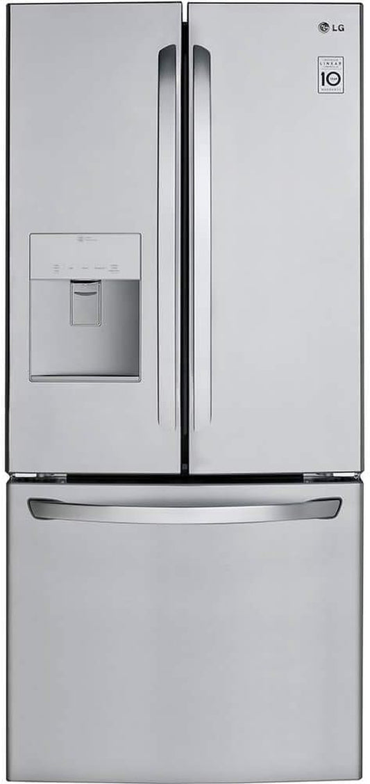 LFDS22520S French Door Bottom Freezer Refrigerator with Water Dispenser - 29.8 in Width, 35.5 in Depth, 68.5 in Height, 21.8 Cu. Ft, Stainless Steel