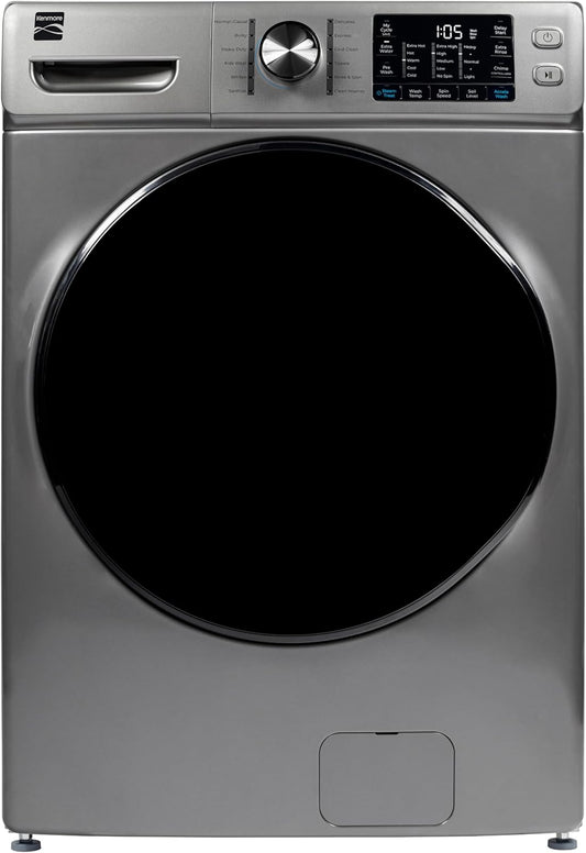 4.5 Cu. Ft. Front Load Washer with Stain Removing Steam Treatment - Sanitize Cycle - Reduce Laundry Time with Accela Wash - LED - ENERGY STAR Certified - Metallic Silver