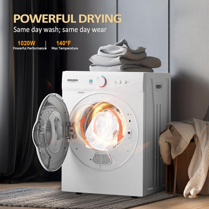 25LBS Full Automatic Washing Machine and 1.8Cuft Portable Clothes Dryer Set, Compact Laundry Washer and Dryer Combo Set with Stainless Steel Inner Tub, for Apartment, Dorms, Home