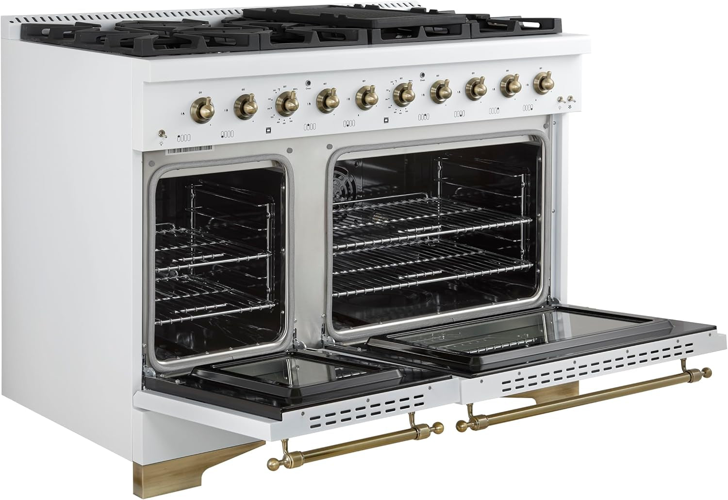 48" Duel Fuel Range 8 Burners in White Color