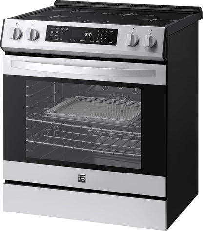 22-96853 5.6 Cu. Ft. Front-Control 4 Induction Element Electric Range Stove with Dual Ring Elements, Self-Clean Oven, Precision Set Controls