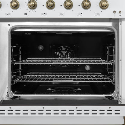 48" Duel Fuel Range 8 Burners in White Color
