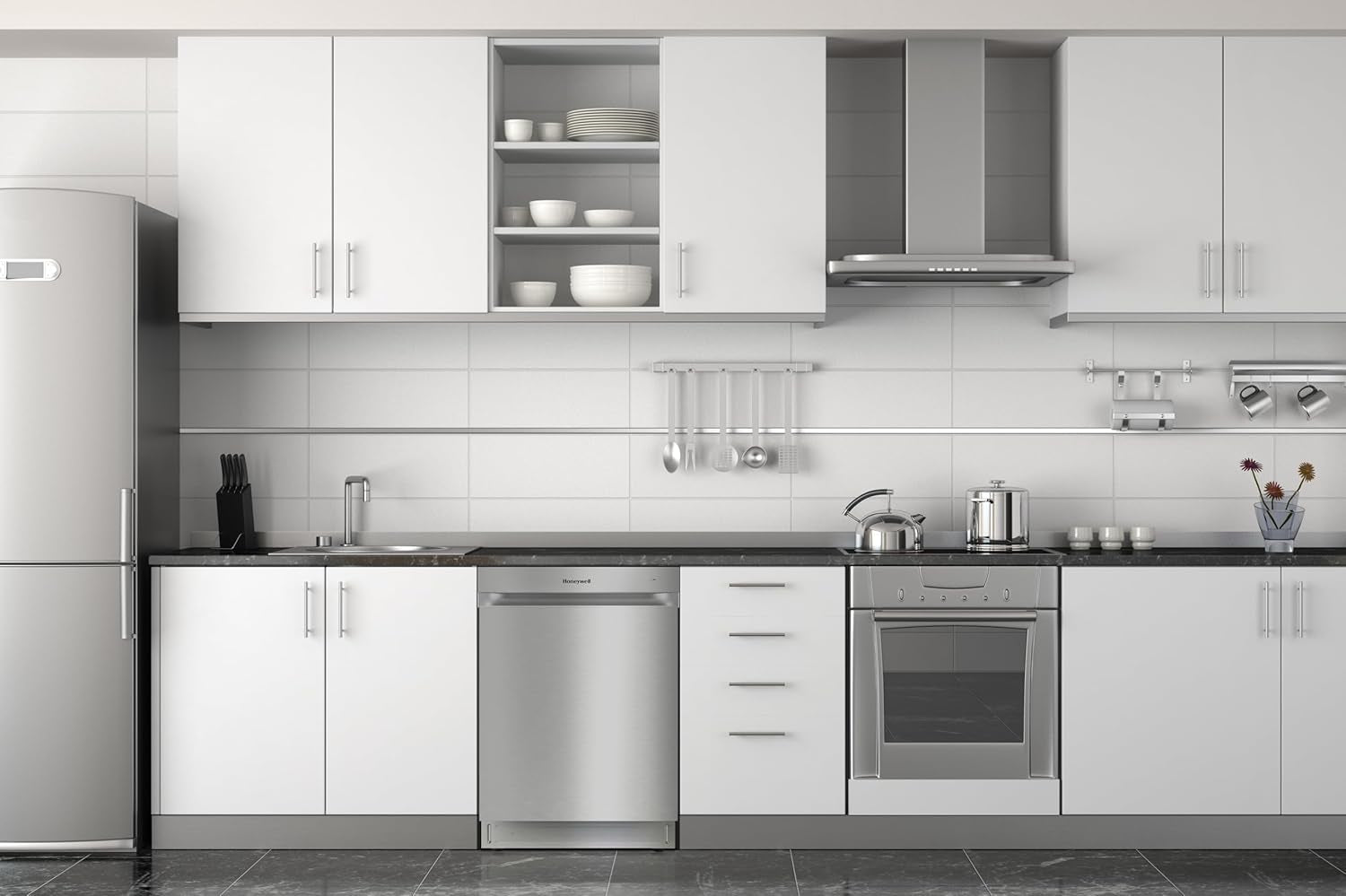24 Inch Dishwasher with 12 Place Settings, 7 Washing Cycles, Stainless Steel and Plastic Tub, Ul/Energy Star- Stainless Steel