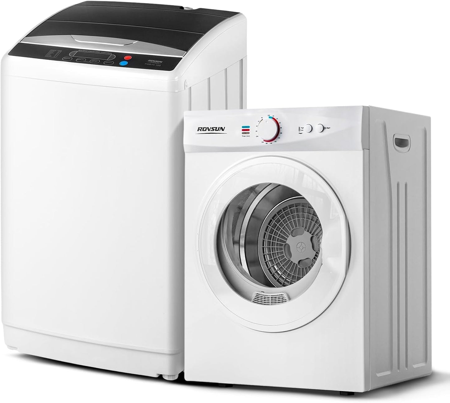 25LBS Full Automatic Washing Machine and 1.8Cuft Portable Clothes Dryer Set, Compact Laundry Washer and Dryer Combo Set with Stainless Steel Inner Tub, for Apartment, Dorms, Home