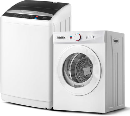 25LBS Full Automatic Washing Machine and 1.8Cuft Portable Clothes Dryer Set, Compact Laundry Washer and Dryer Combo Set with Stainless Steel Inner Tub, for Apartment, Dorms, Home