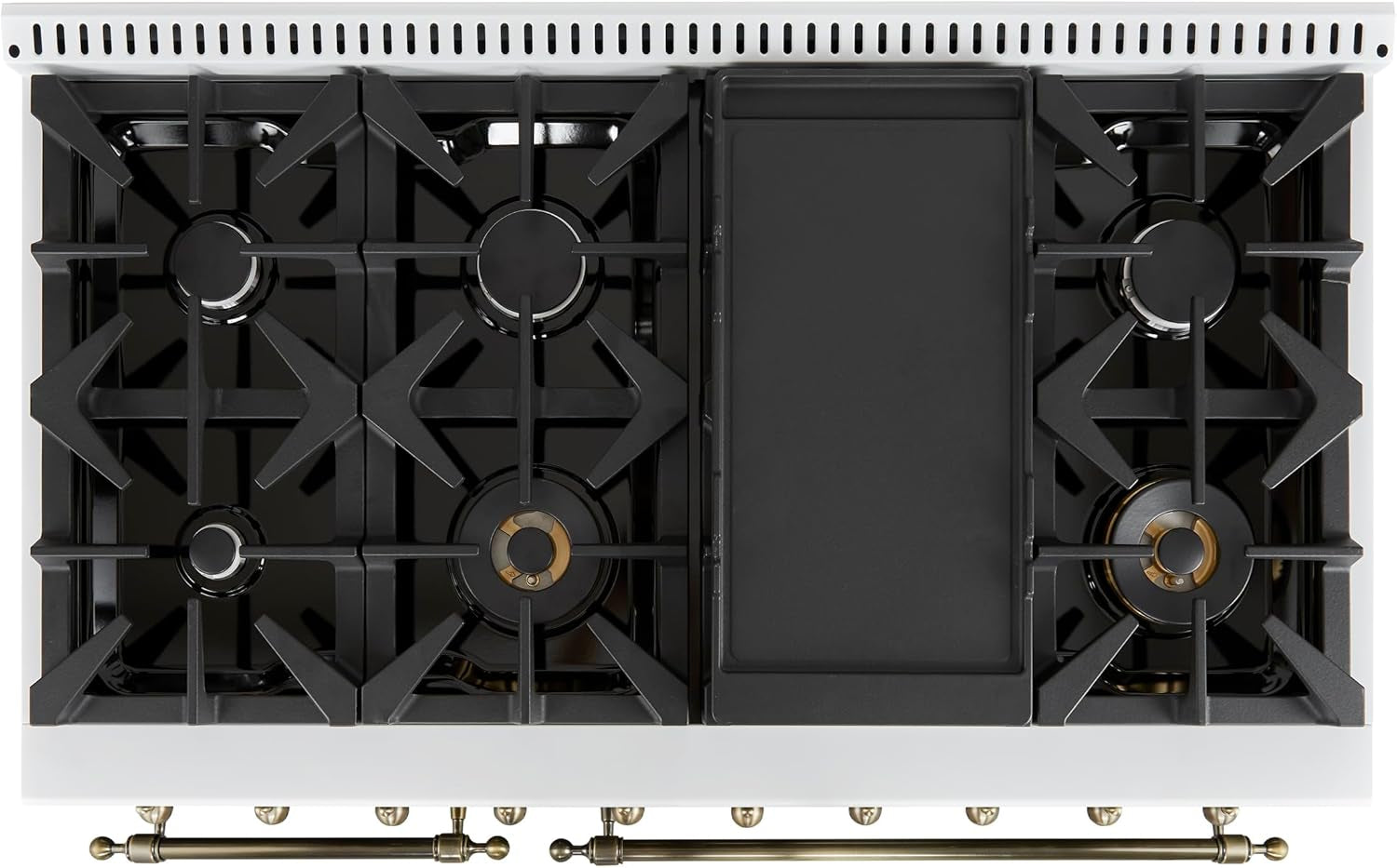 48" Duel Fuel Range 8 Burners in White Color