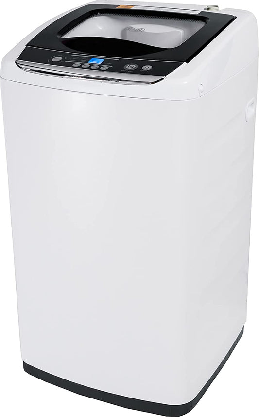 0.9 Cu. Ft. Portable Washer, 6.6 Lb. Capacity Washing Machine for Homes & Apartments, 5 Wash Cycles, Quick Connect Sink Adapter and Drain Hose Included, Transparent Lid, BPWM09W, White