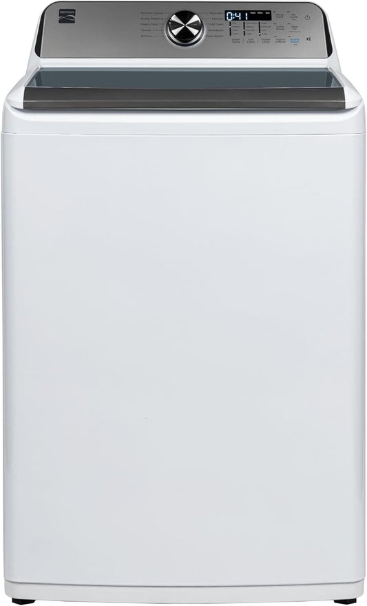 4.4 Cu. Ft. Top Load Washer with Triple Action Agitator for Tough Dirt & Stains-Reduce Laundry Time with Accela and Express Wash-Led, White