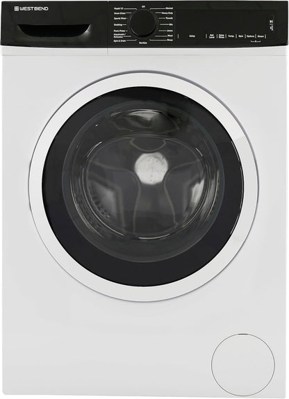 WB220FLWVW Washer Compact Front Load Machine with 15 Wash Cycles, LED Display, See-Through Door, Stackable Saving Design, for Apartments, Rvs, and Small Spaces, 2.2-Cu.Ft, White