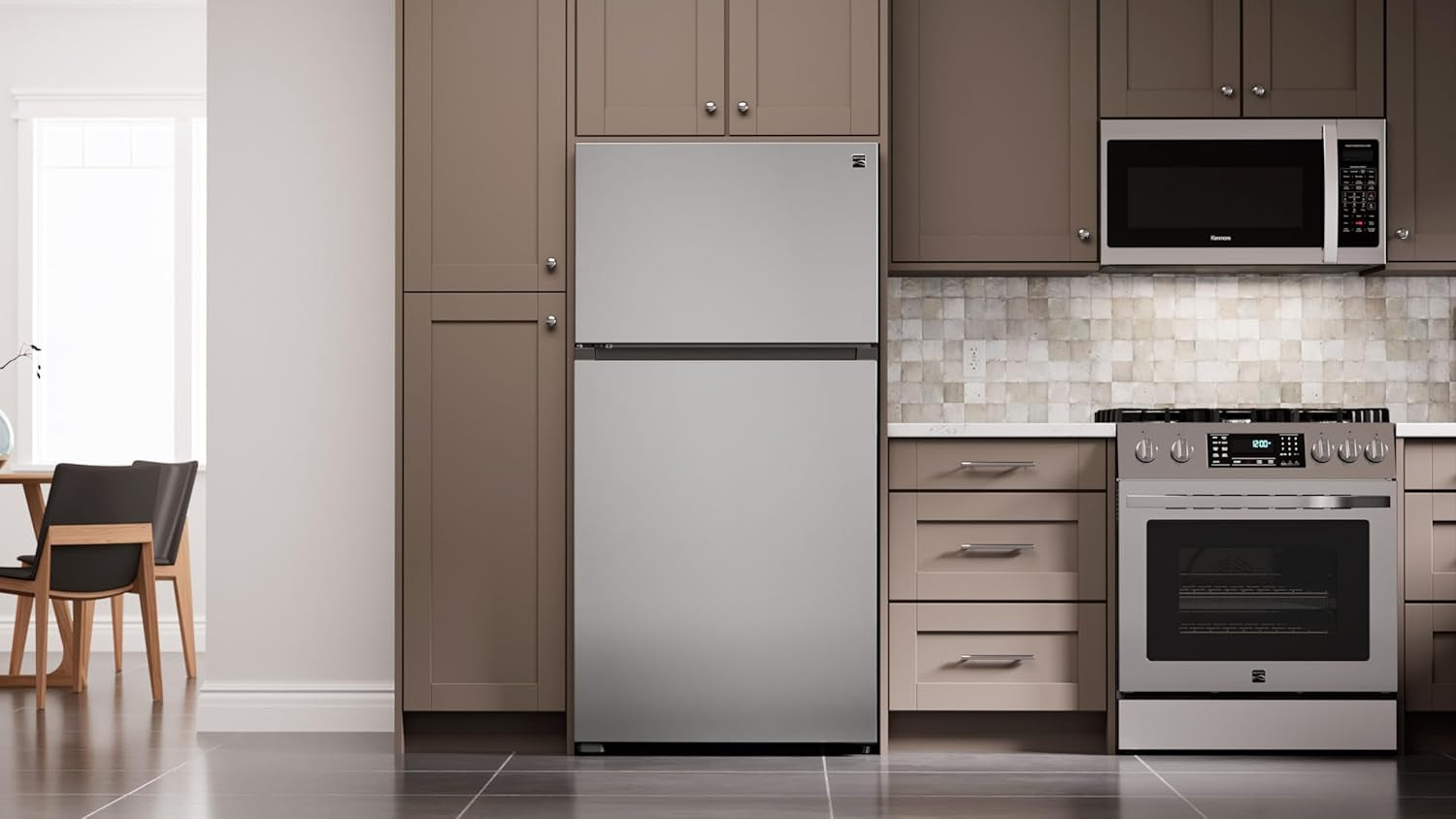 33 In. 20.4 Cu. Ft Capacity Refrigerator/Freezer with Full-Width Adjustable Glass Shelving, Humidity Control Crispers, Ice Maker, ENERGY STAR Certified, Fingerprint Resistant Stainless Steel