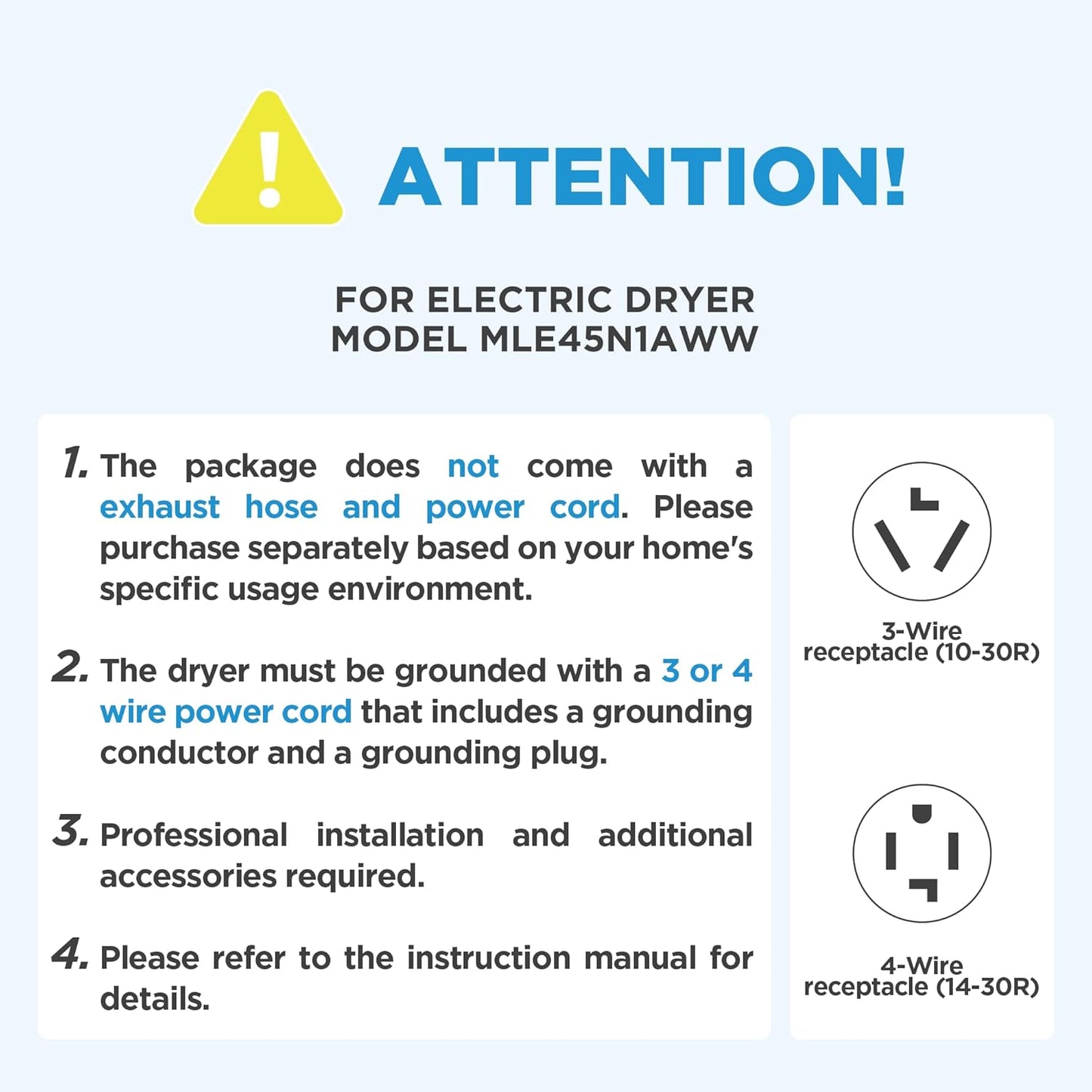 MLE45N1AWW Front Load Electric Dryer Matching, with Stainless Steel Sensor Dry, Wrinkle Care, Touch Control, 10 Total Cycles, 8.0 Cu.Ft, White