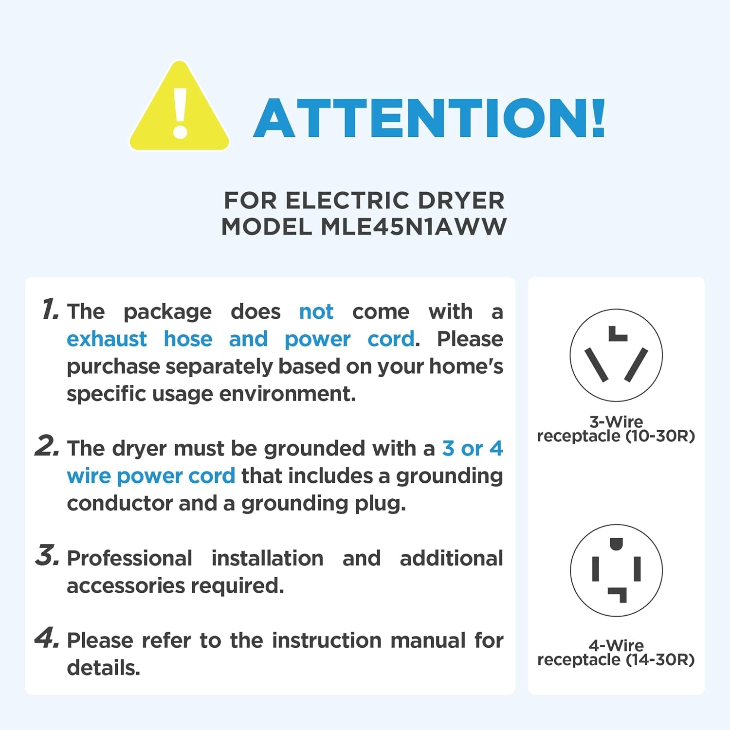MLE45N1AWW Front Load Electric Dryer Matching, with Stainless Steel Sensor Dry, Wrinkle Care, Touch Control, 10 Total Cycles, 8.0 Cu.Ft, White