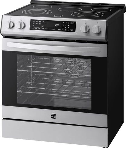 22-96833 5.6 Cu. Ft. Front-Control 5 Element Electric Range Stove with Triple and Dual Ring Elements, Steam Clean Oven, Precision Set Controls