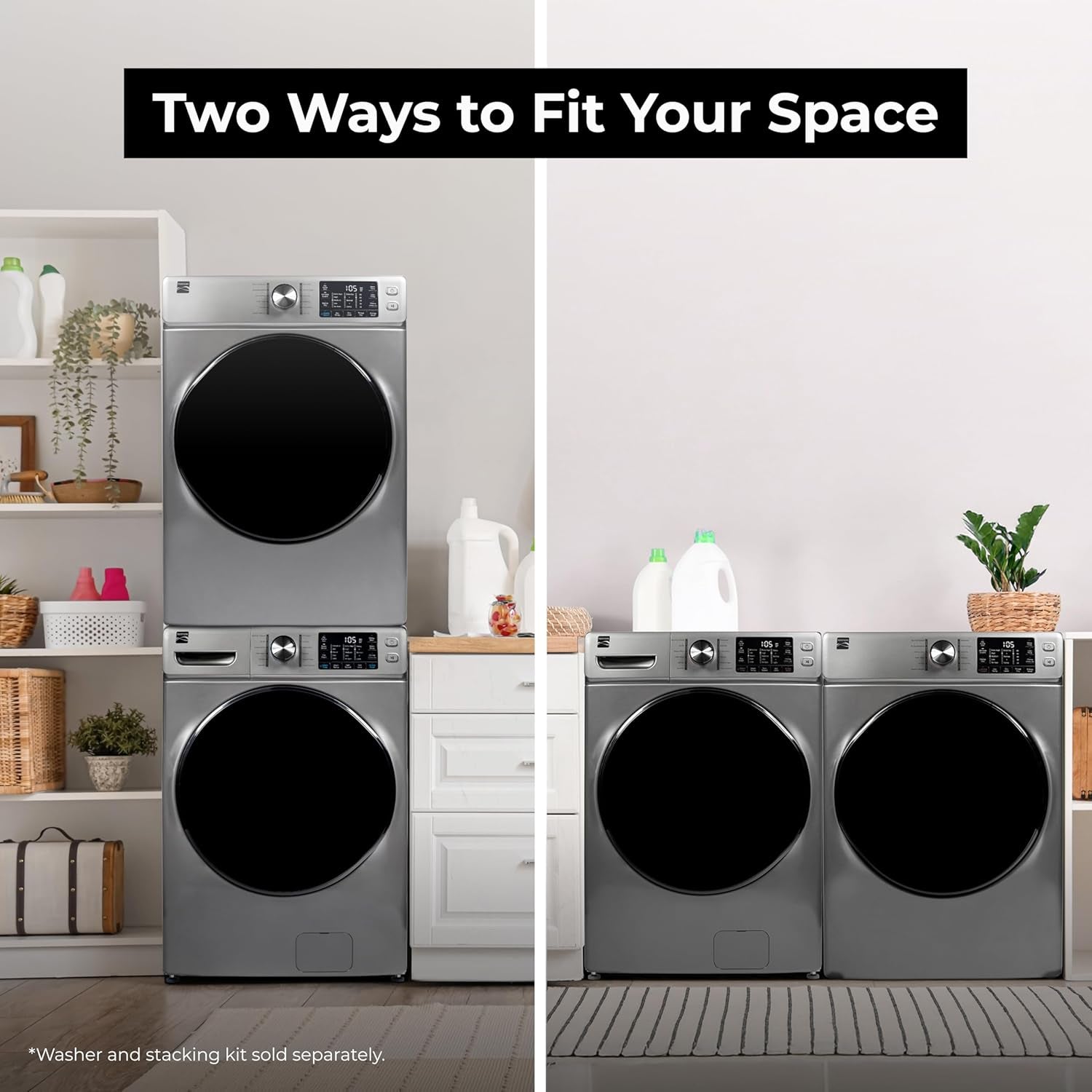 2682273 Front Load Electric Dryer with Steam, Wrinkle Guard, Energy Saver, Smart Sensor Drying System, 8.0 Cu. Ft. Total Capacity, Metallic Silver