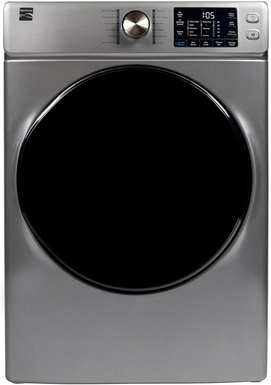 8.0 Cu. Ft. Front Load Gas Dryer - Wrinkle Guard with Accela Steam to Reduce Static and Odors - Sanitize & Smart Sensor Drying - LED - Metallic Silver