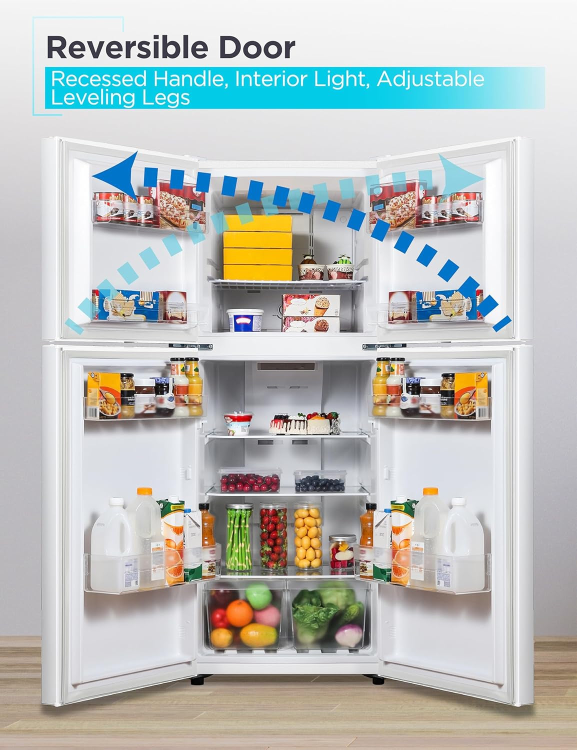12.1 Cu. Ft. Top Mount Refrigerator with Freezer, 2 Door Refrigerator with Top Freezer and Adjustable Temperature Control, for Homes and Apartments, ENERGY STAR, BR1210HW, White