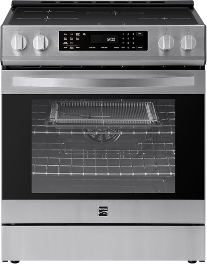22-96853 5.6 Cu. Ft. Front-Control 4 Induction Element Electric Range Stove with Dual Ring Elements, Self-Clean Oven, Precision Set Controls