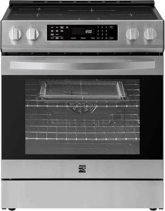 22-96853 5.6 Cu. Ft. Front-Control 4 Induction Element Electric Range Stove with Dual Ring Elements, Self-Clean Oven, Precision Set Controls