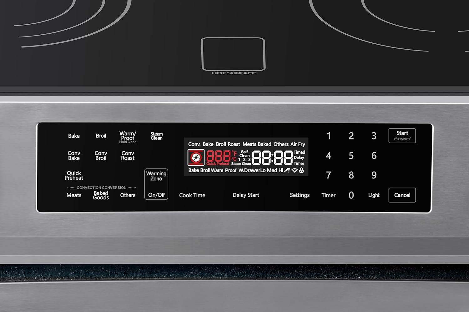 22-96833 5.6 Cu. Ft. Front-Control 5 Element Electric Range Stove with Triple and Dual Ring Elements, Steam Clean Oven, Precision Set Controls