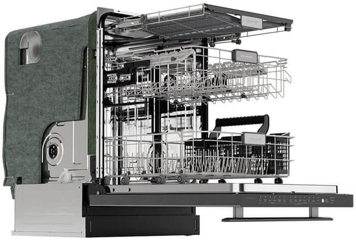 SDW6757ES Slide-In Dishwasher, Stainless Steel Finish, 24" Wide, Soil Sensors, Premium White LED Interior Lighting, Smooth Glide Rails, Heated Dry Option, Responsive Wash Cycles, Power Wash Zone