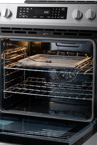 22-96853 5.6 Cu. Ft. Front-Control 4 Induction Element Electric Range Stove with Dual Ring Elements, Self-Clean Oven, Precision Set Controls