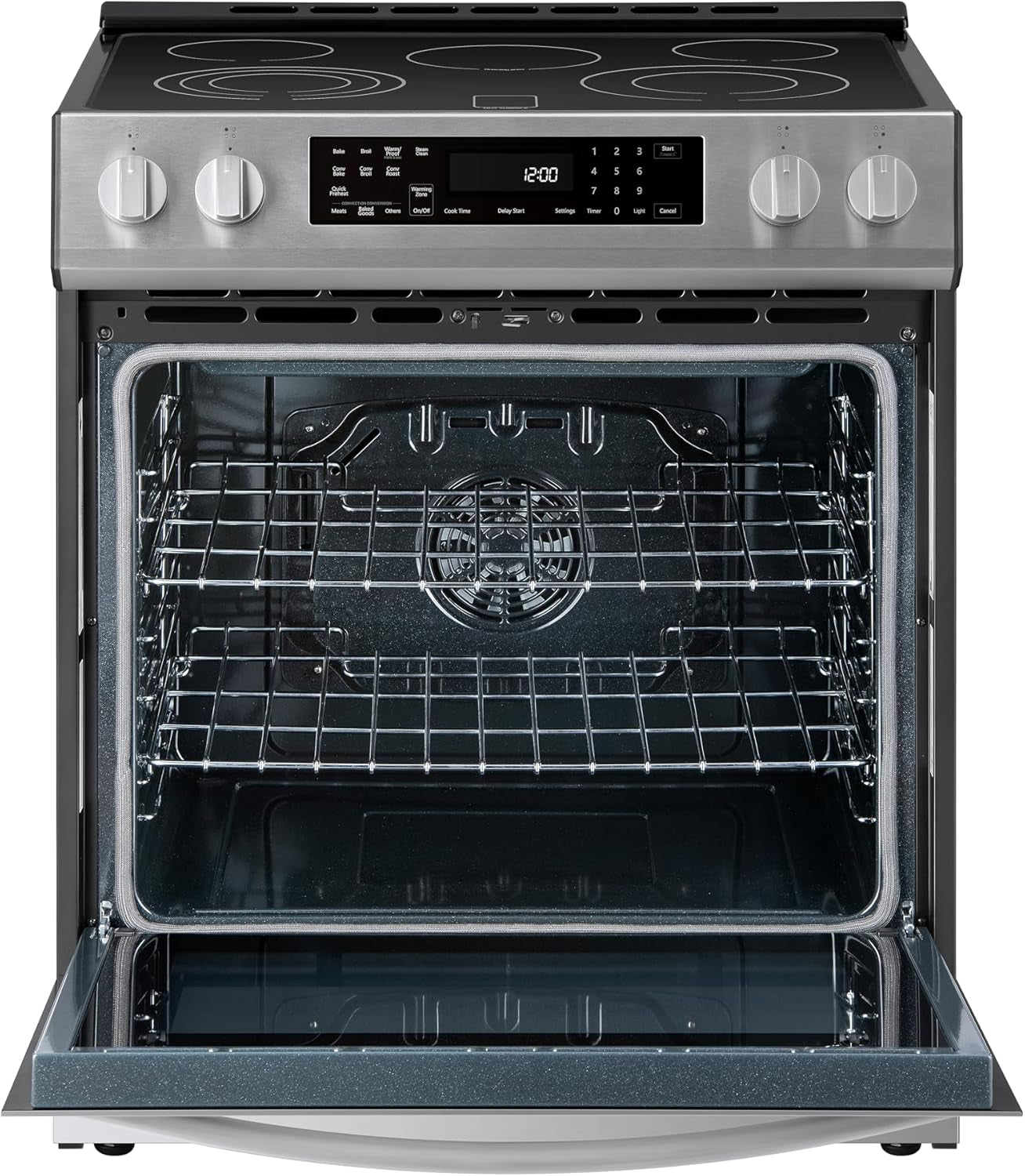 22-96833 5.6 Cu. Ft. Front-Control 5 Element Electric Range Stove with Triple and Dual Ring Elements, Steam Clean Oven, Precision Set Controls
