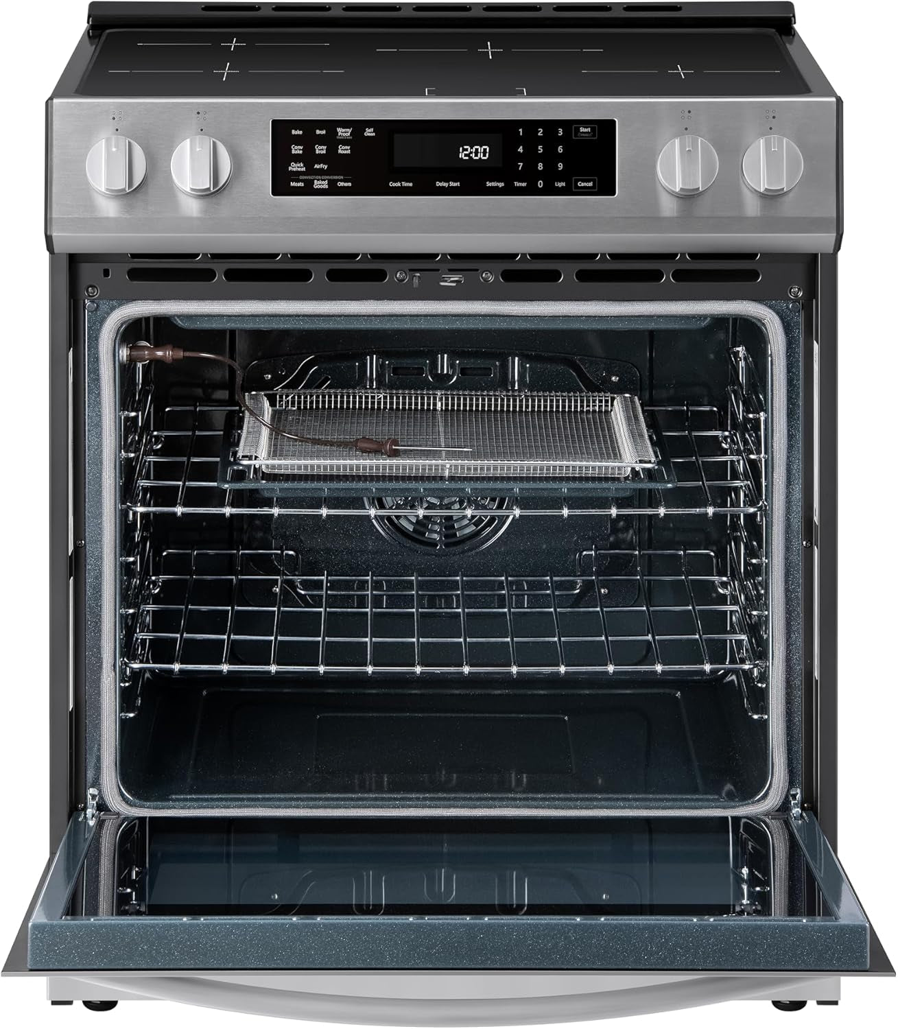 22-96853 5.6 Cu. Ft. Front-Control 4 Induction Element Electric Range Stove with Dual Ring Elements, Self-Clean Oven, Precision Set Controls