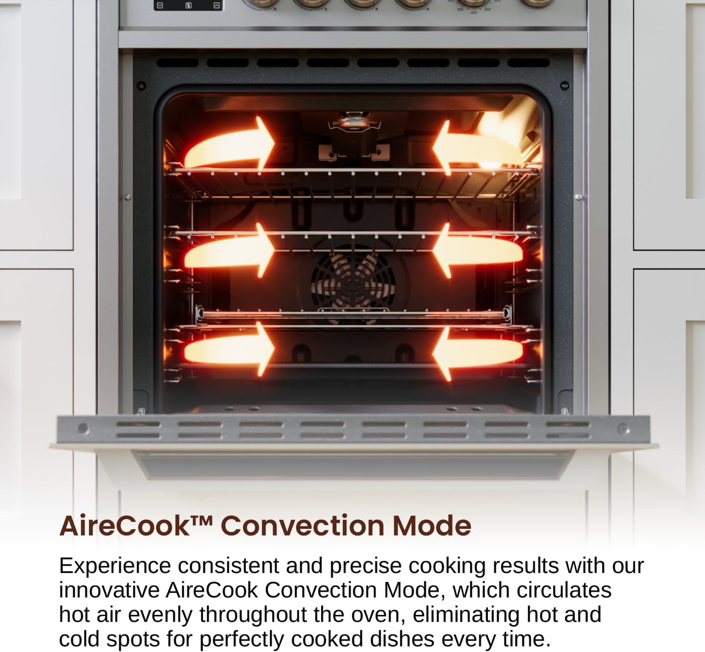 RRG241TS 24" Gas Range, 4 Sealed Burners, 3.0 Cu. Ft. Capacity, Freestanding Slide-In Convection Oven, Easy Reach Racks, Soft Close Door, Clock and Timer, Stainless Steel
