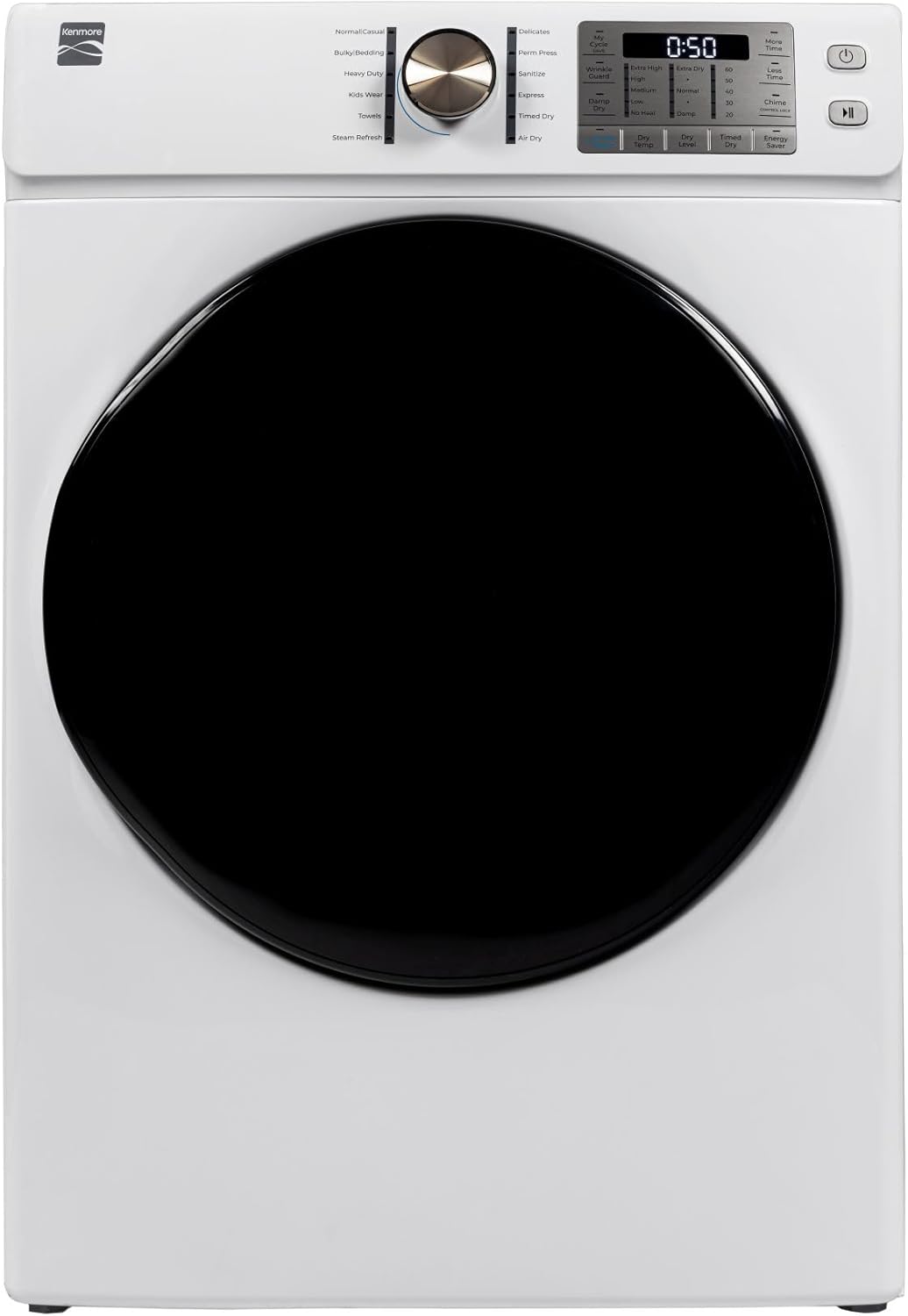 8.0 Cu. Ft. Front Load Gas Dryer - Wrinkle Guard with Accela Steam to Reduce Static and Odors - Sanitize & Smart Sensor Drying - LED - White