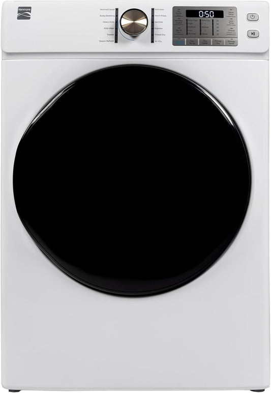 8.0 Cu. Ft. Front Load Gas Dryer - Wrinkle Guard with Accela Steam to Reduce Static and Odors - Sanitize & Smart Sensor Drying - LED - White