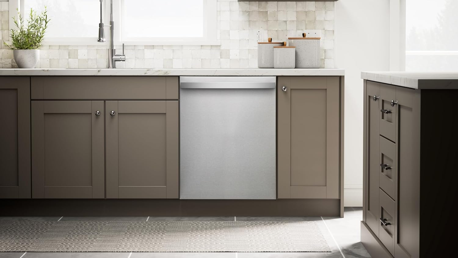 24" Built-In Stainless Steel Tub Dishwasher with Easyflex 3Rd Rack, Smartwash, Ultrawash Plus, Turbodry, Adjustable Rack, Energy Star Certified, Fingerprint Resistant Stainless Steel