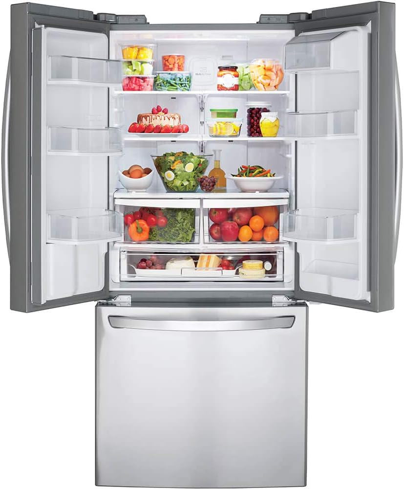 LFDS22520S French Door Bottom Freezer Refrigerator with Water Dispenser - 29.8 in Width, 35.5 in Depth, 68.5 in Height, 21.8 Cu. Ft, Stainless Steel
